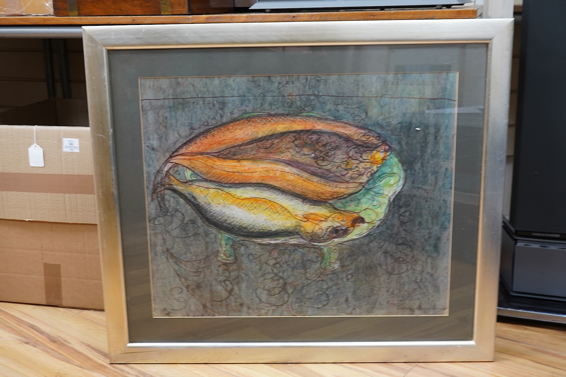 William de Belleroche (1912-1969), Still life of two dead fish, signed and dated 19th December ‘62, 50 x 62cm